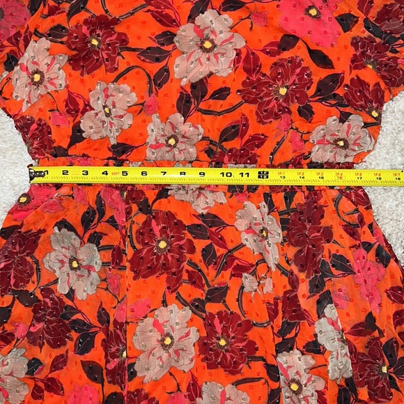 Torrid Mini Clip Dot Floral Blouson Sleeve Dress Size 00 - Picture 9 of 12